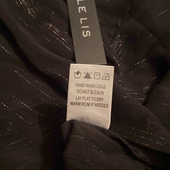 Mendocino Le Lis Collection Black Sheer Blouse - Picture 6 of 6